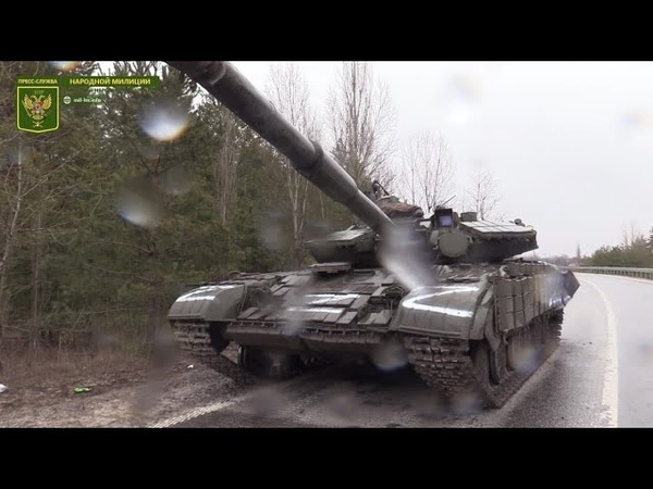 T-64BV tank targeting Ukrainian strongpoint