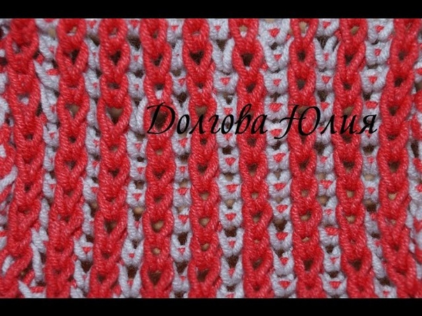 Вязание спицами. Двухцветная английская резинка , ,, Knitting. Two
