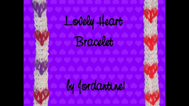 New Lovely Heart Bracelet Monster Tail or Rainbow Loom Valentines