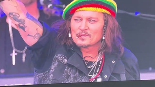 Alice Cooper introducing Johnny Depp to the audience @Pinkpop Festival 2023