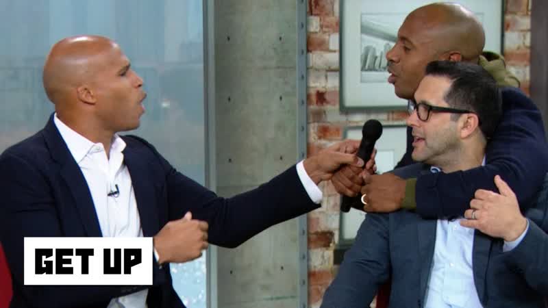 Jay Williams storms the set to take the mic away from Richard Jefferson in NBA MVP debate, Get