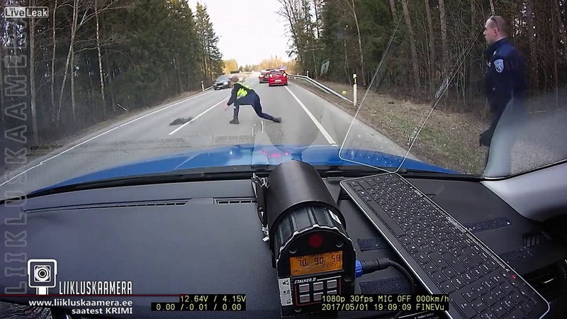 Police Uses Spike Strip To Stop Drunk Driver