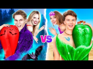 Пара Русалок vs Пара Вампиров! Экстремальное Перевоплощение из Русалки в Вампира
