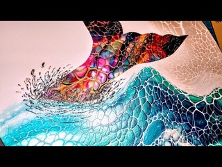 Rainbow Mermaid #tlp #fluidart #acrylicpouring