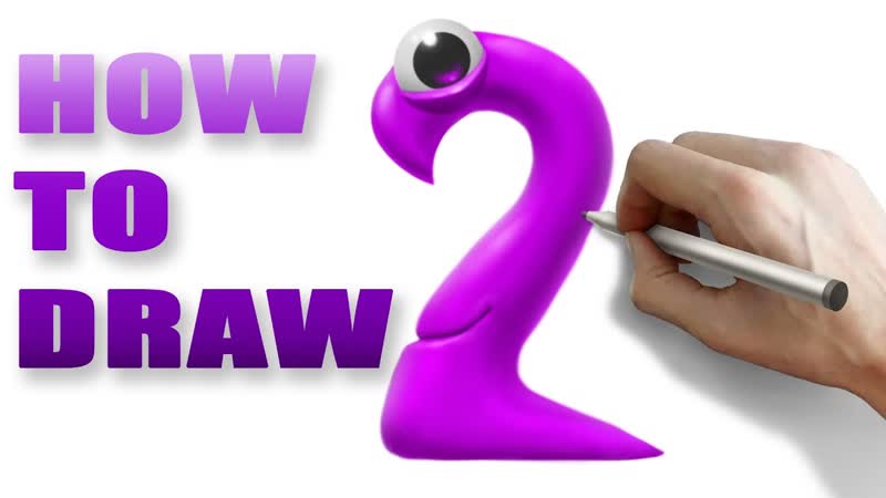 How To Draw Numbers Lore, 2, Number 2 Drawing Step by
