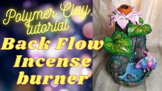 How to make a polymer clay back flow incense burner with cute moth