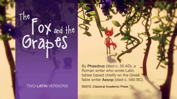 Fox and the Grapes, Aesops Fables, Latin