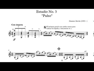 Gustavo Servn: 3 Estudios para Guitarra (Score video)
