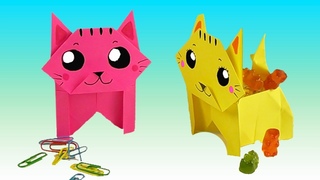 Оригами из бумаги КОТИК- КОРОБОЧКА