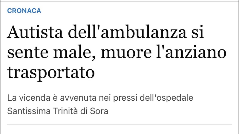 Hanno già detto che la morte del trasportato non c entra nulla con quanto accaduto.